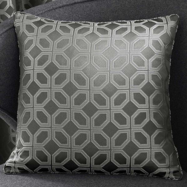 Curtina Oriental Squares Geometric Textured Piped Filled Cushion