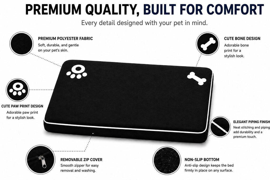 Night Zone Super Soft Bone & Paw Pet Bed Mat