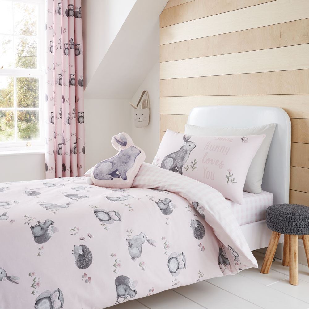 Catherine Lansfield Woodland Friends Printed Easy Care Reversible Duvet Cover Set