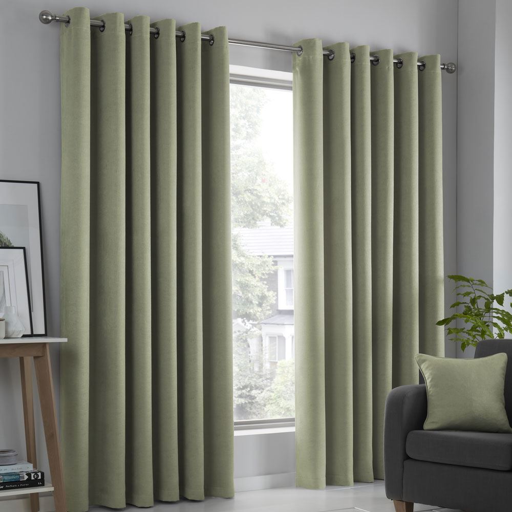 Fusion Strata Woven Eyelet Lined Curtains