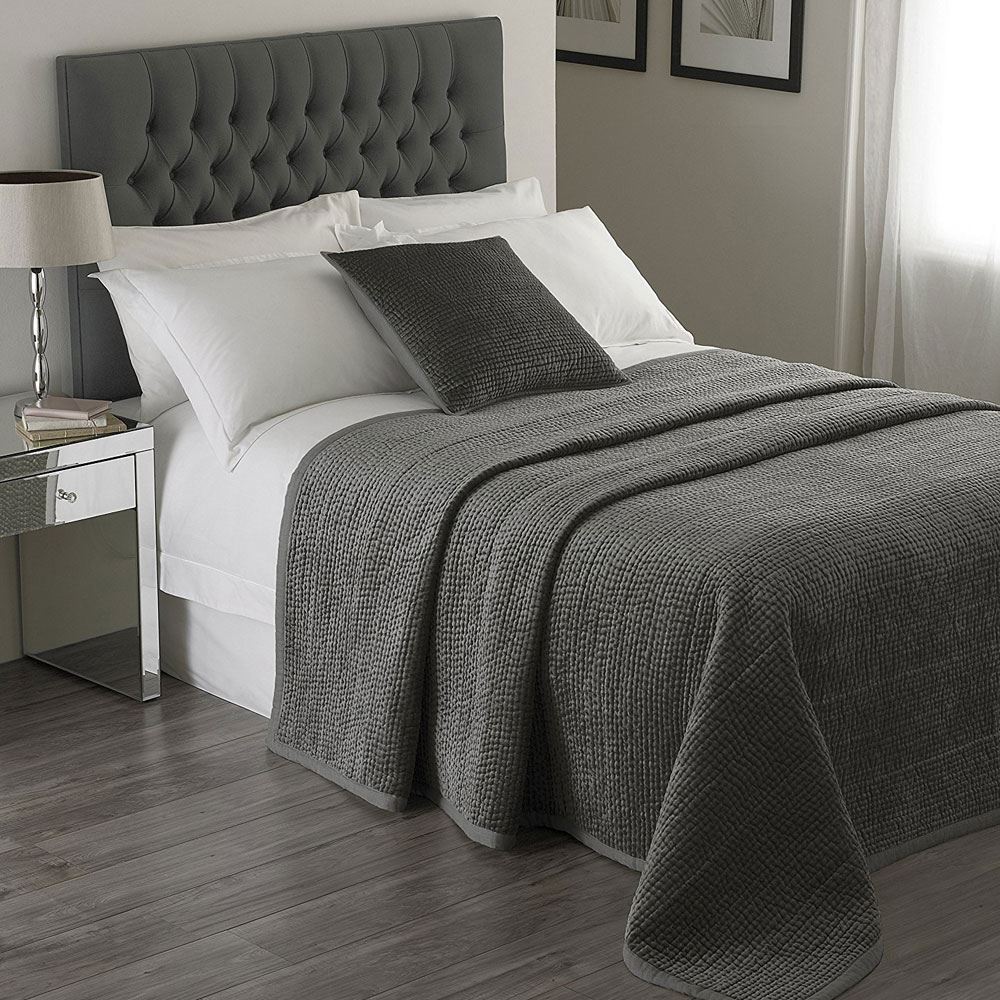 Paoletti Brooklands Velvet Embossed Quilted Bedspread