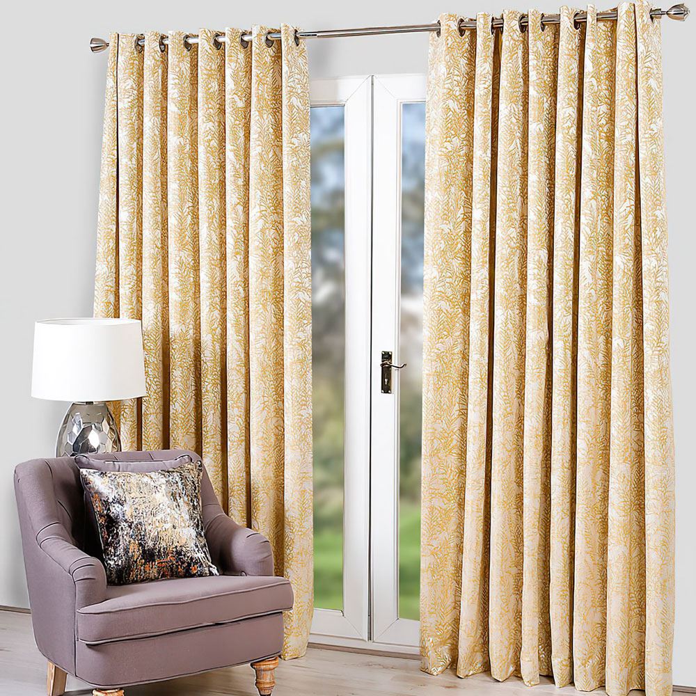 Scatter Box Marine Woven Jacquard Lined Eyelet Curtains