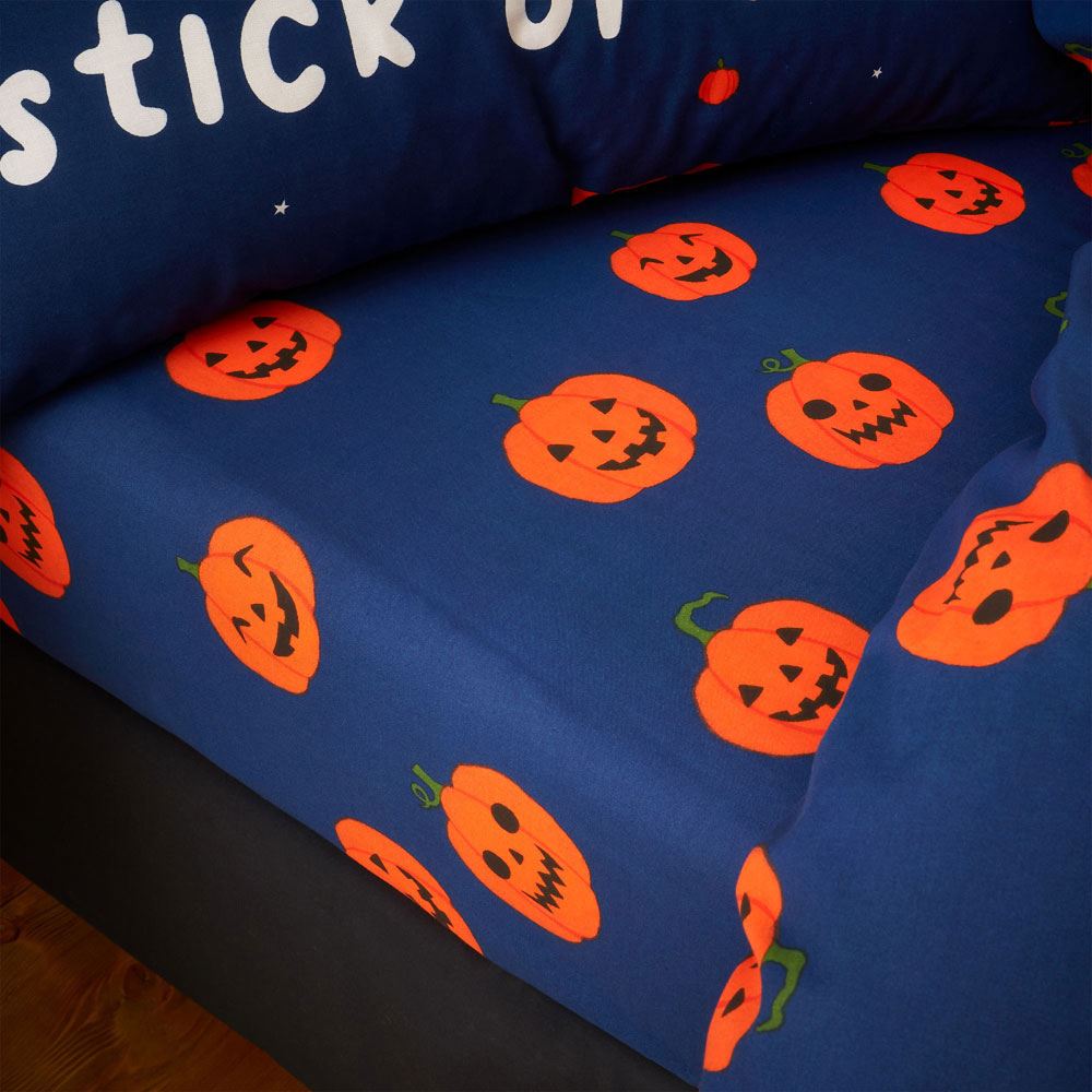 Catherine Lansfield Kids Halloween Pumpkin 10 Inch Deep Fitted Sheet