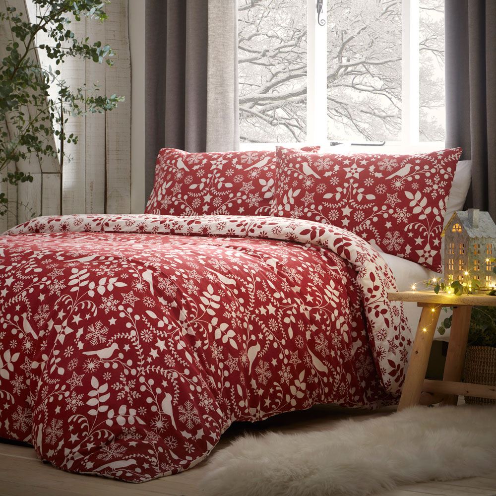 Dreams & Drapes Lodge Nordic 100% Brushed Cotton Reversible Duvet Cover Set