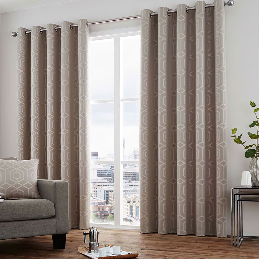 Curtina Camberwell Print Eyelet Lined Curtains