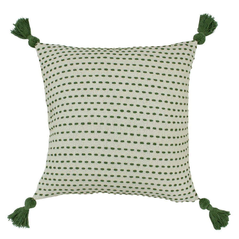 Furn Ezra Stitch Embroidered Tasselled Cushion Cover
