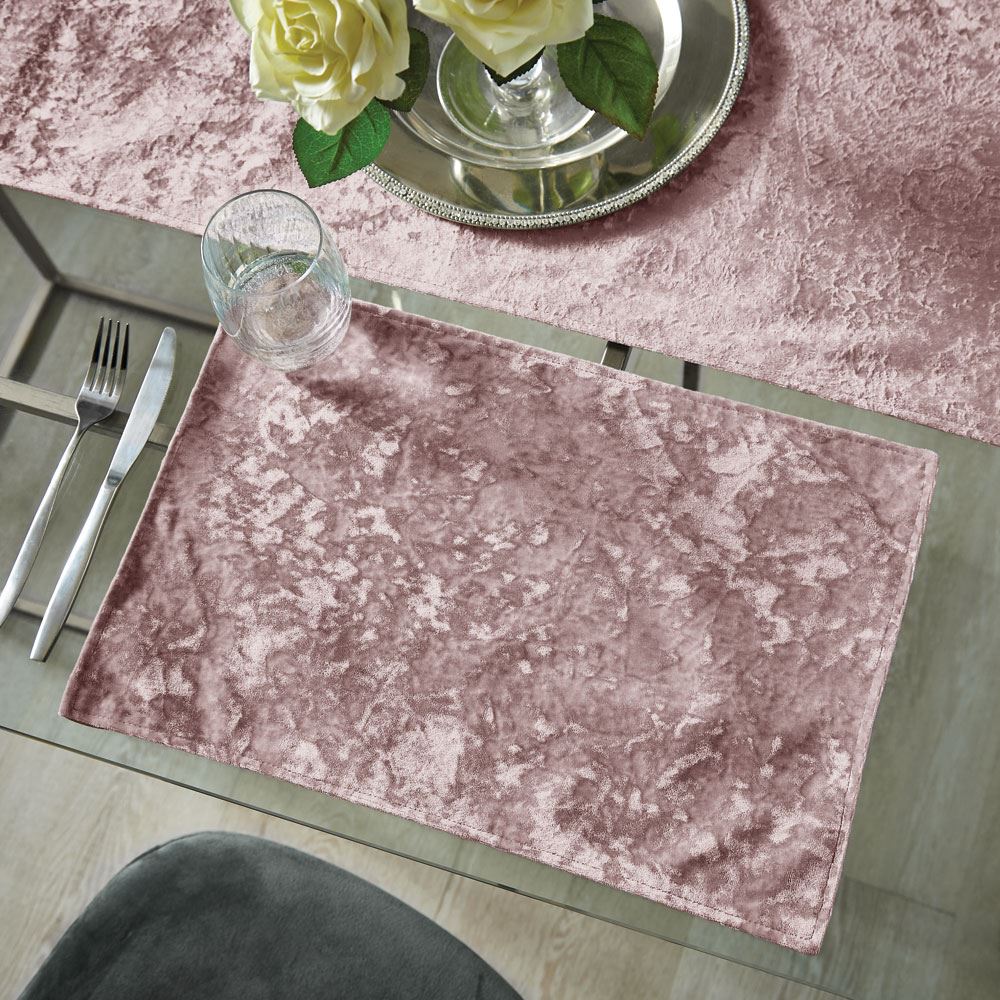 Catherine Lansfield Crushed Velvet Table Place Mat