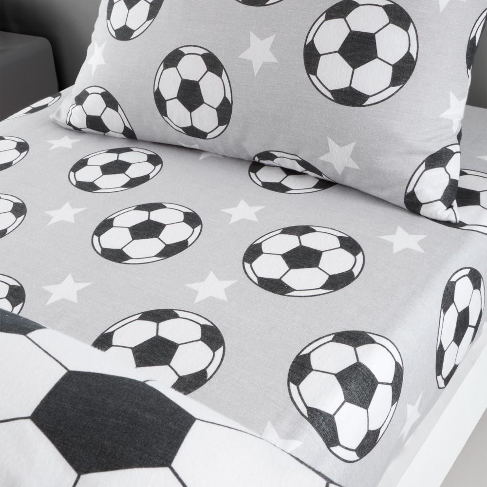 Catherine Lansfield Brushed Cotton Football Stars Single Fitted Sheet