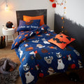 Catherine Lansfield Kids Halloween Dogs Glow in the Dark Reversible Duvet Cover Set