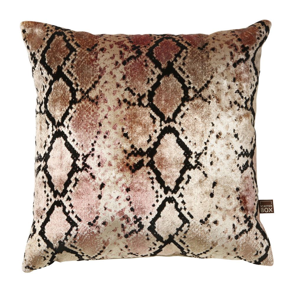 Scatter Box Viper Snake Print Feather Filled Cushion