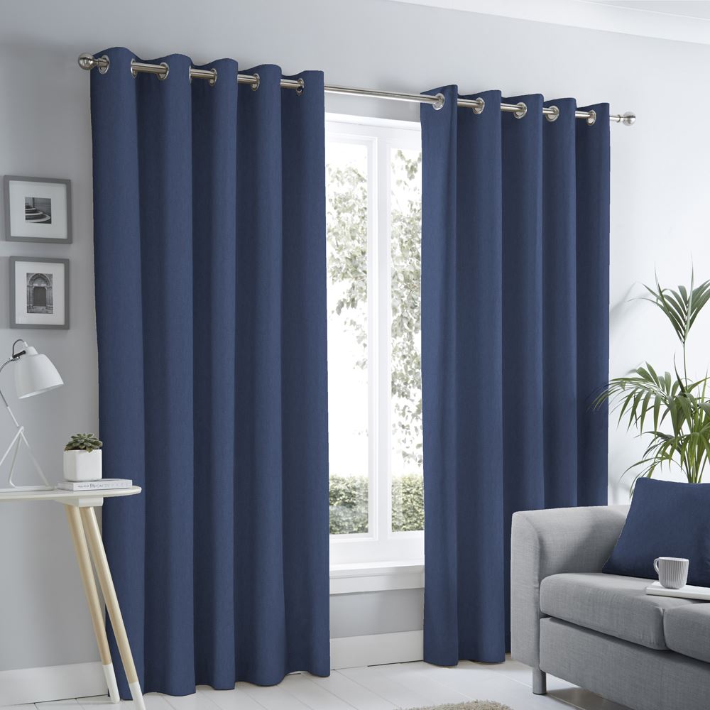 Fusion Sorbonne 100% Cotton Eyelet Lined Curtains