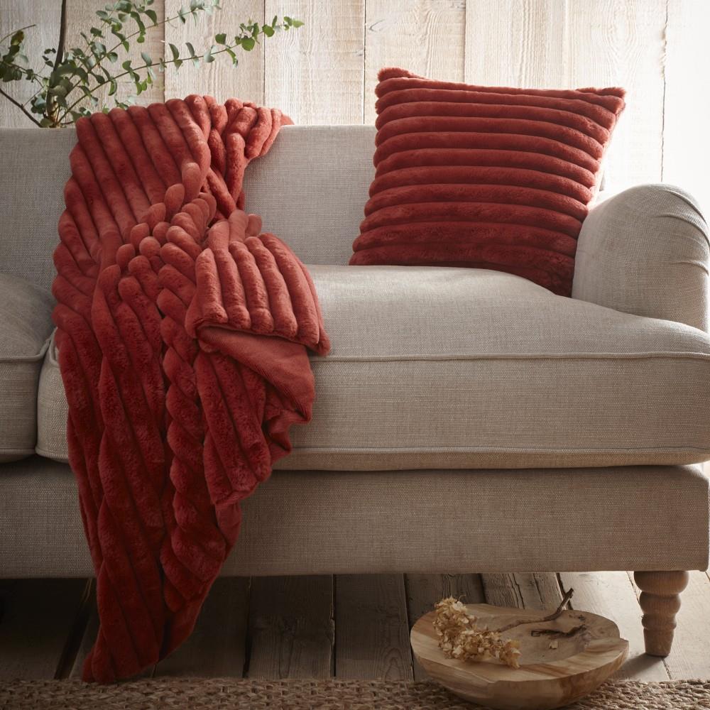 Appletree Hygge Morritz Ribbed Faux Fur Filled Cushion