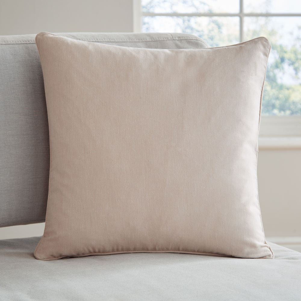 Catherine Lansfield Chambray Yarn Dyed 100% Cotton Piped Edge Filled Cushion