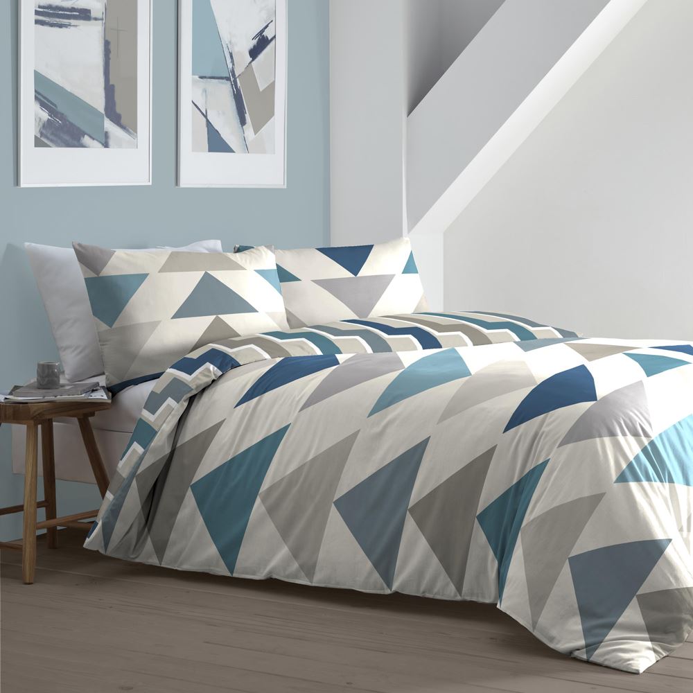 Fusion Loxton Geometric Print Easy Care Reversible Duvet Cover Set