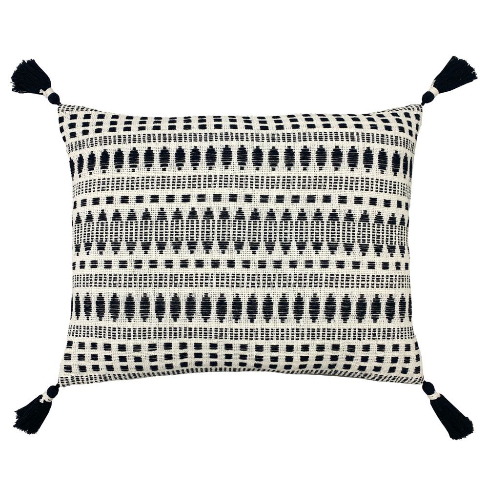 The Linen Yard Ganado Woven 100% Cotton Tasselled Cushion Cover
