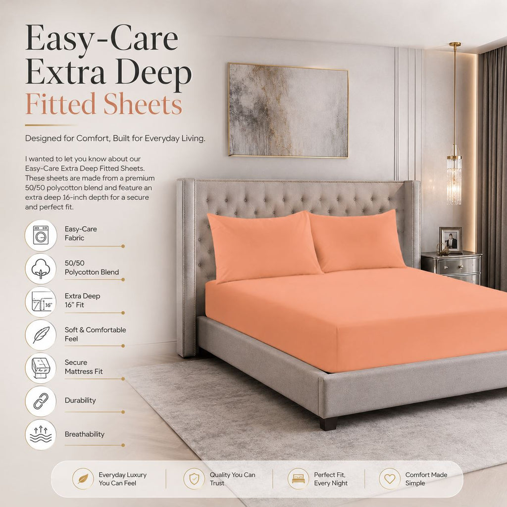 Night Zone Easy-care extra deep fitted sheets