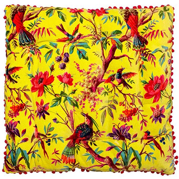Riva Paoletti Paradise Faux Velvet Floor Cushion, 70 x 70 Cm