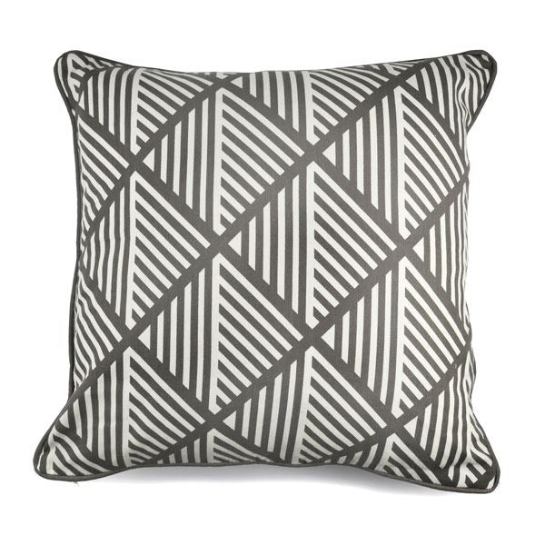 Fusion Brooklyn Geometric 100% Cotton Piped Cushion Cover, 43 x 43 Cm