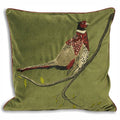 Paoletti Hunter Velvet Pheasant Cushion Cover, 45 x 45 Cm