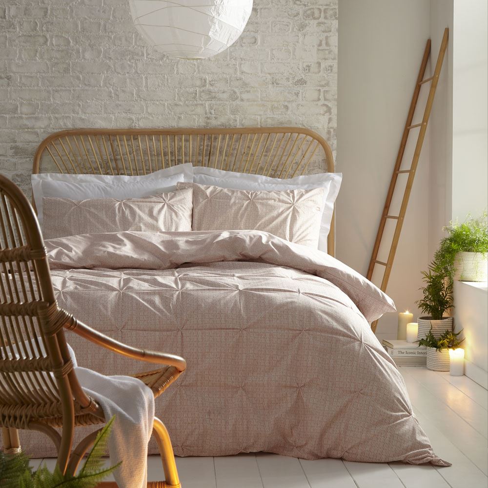 Appletree Loft Lumina Pinch Pleat Geometric 100% Cotton Duvet Cover Set
