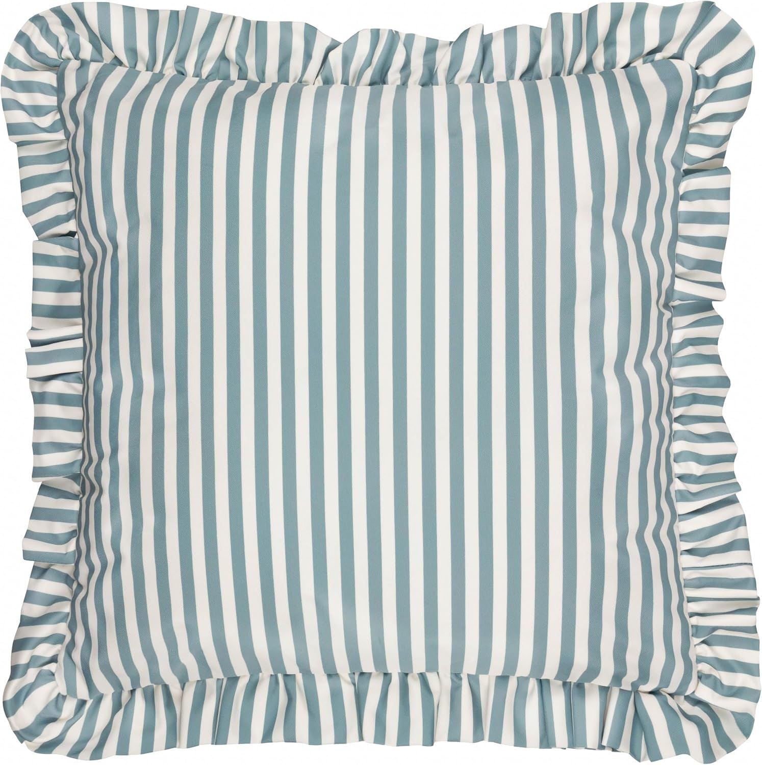 Wylder Millie Stripe Woven Water Resistant Outdoor Ruffle Edge Cushion Cover