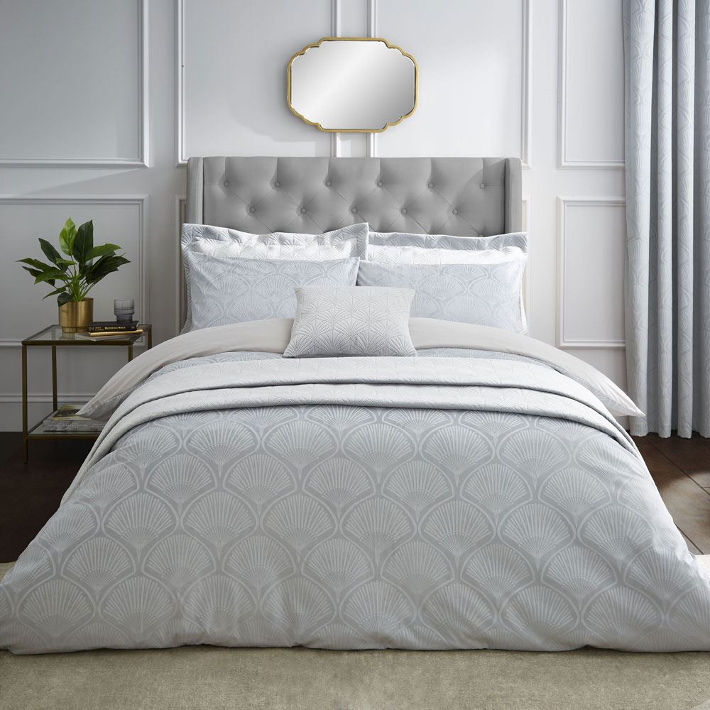 Catherine Lansfield Art Deco Pearl Shell Print Duvet Cover Set