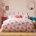 Heya Home Cherry Gingham Easy Care Reversible Duvet Cover Set