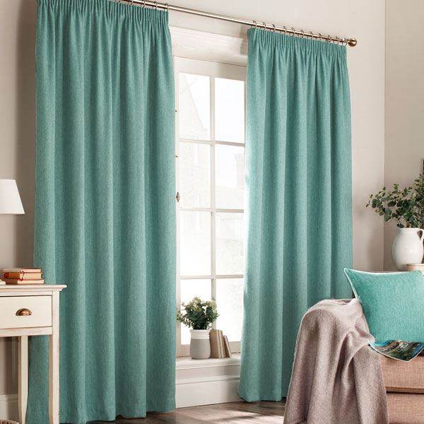 Furn Harrison Herringbone Weave Pencil Pleat Lined Curtains