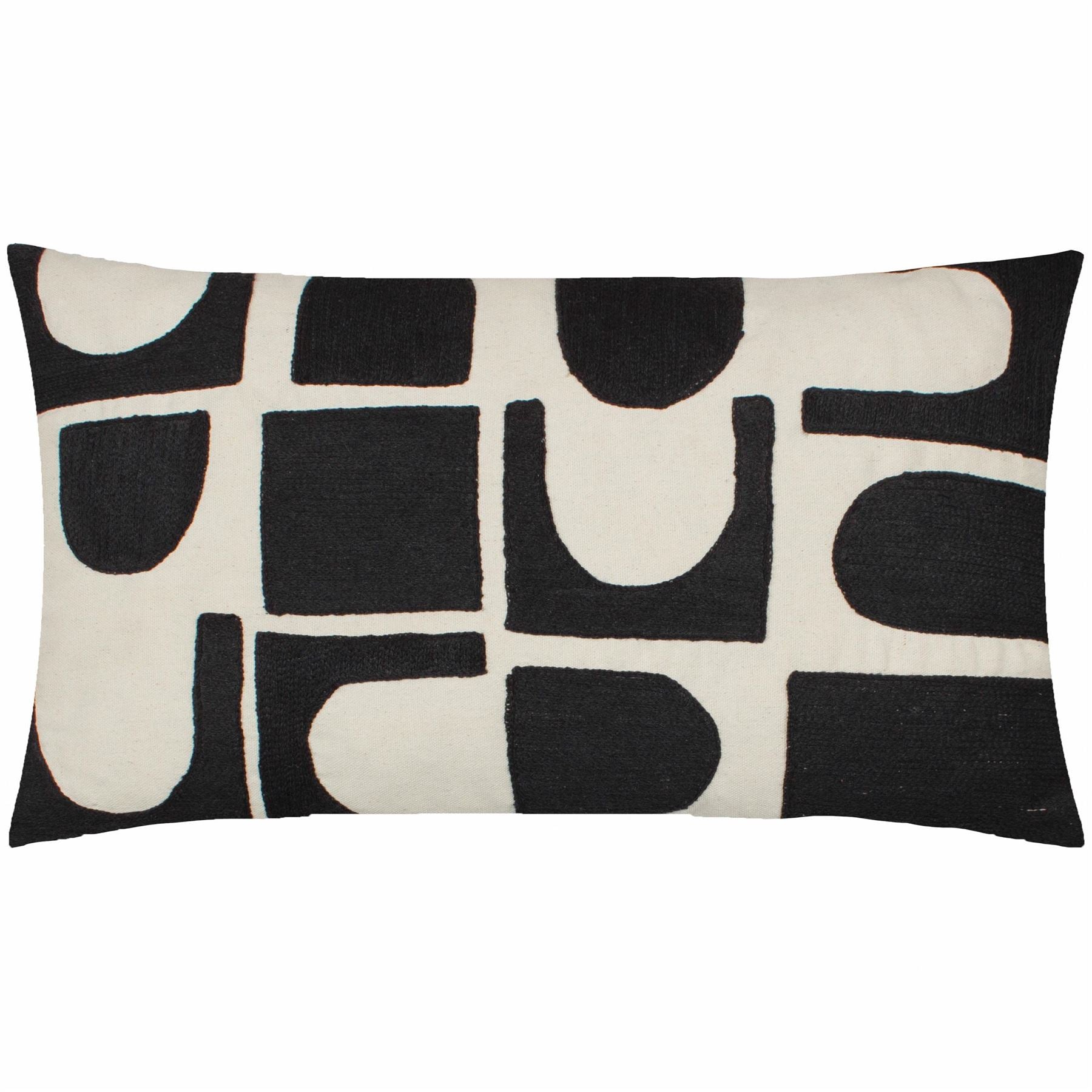 Hoem Hallam Abstract Embroidered 100% Cotton Cushion Cover