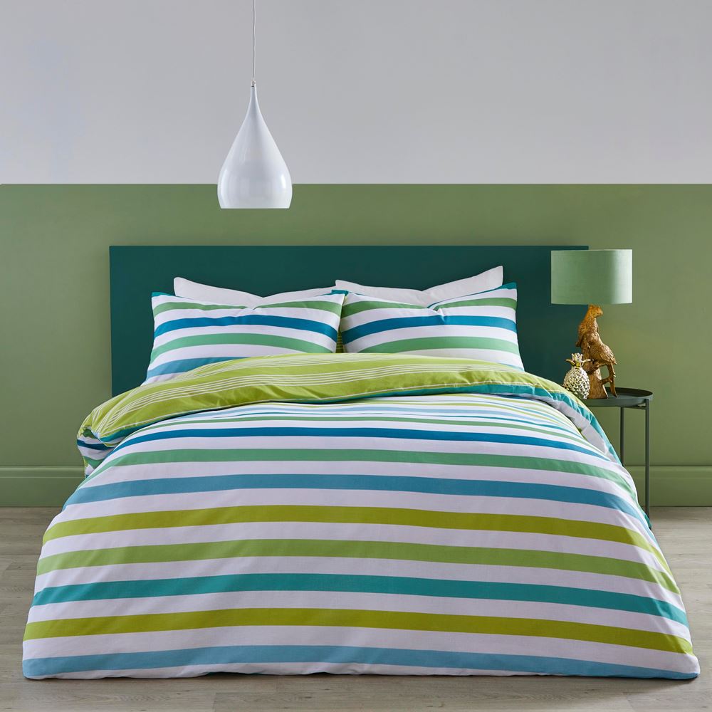 Fusion Carlson Stripe Easy Care Reversible Duvet Cover Set