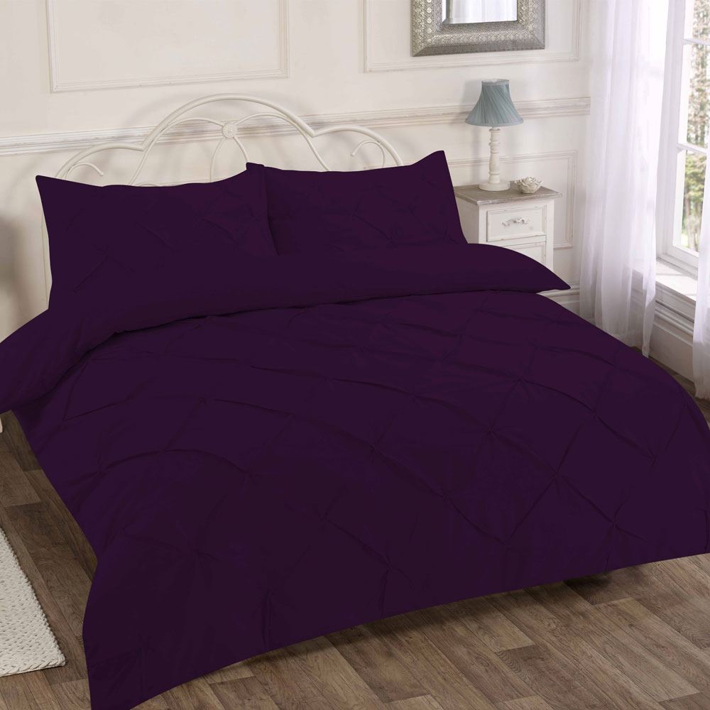 Night Zone Alexander Diamond Pintuck Duvet Cover Set
