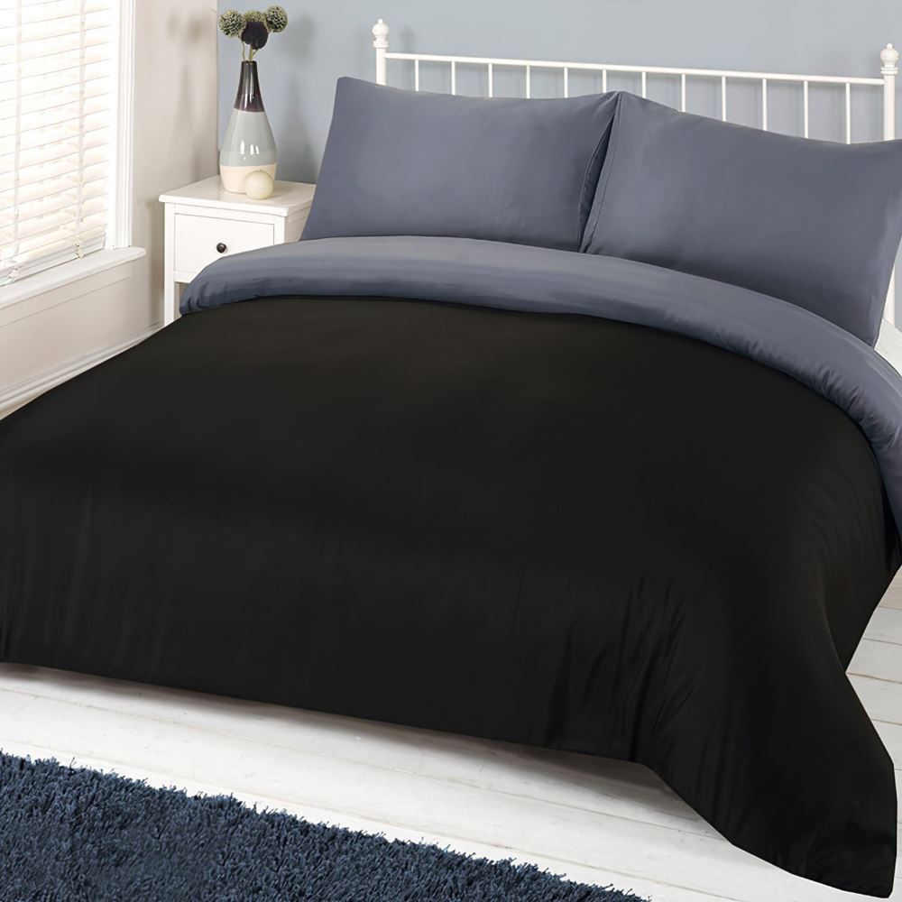 Linens Limited Plain Reversible Duvet Cover Set