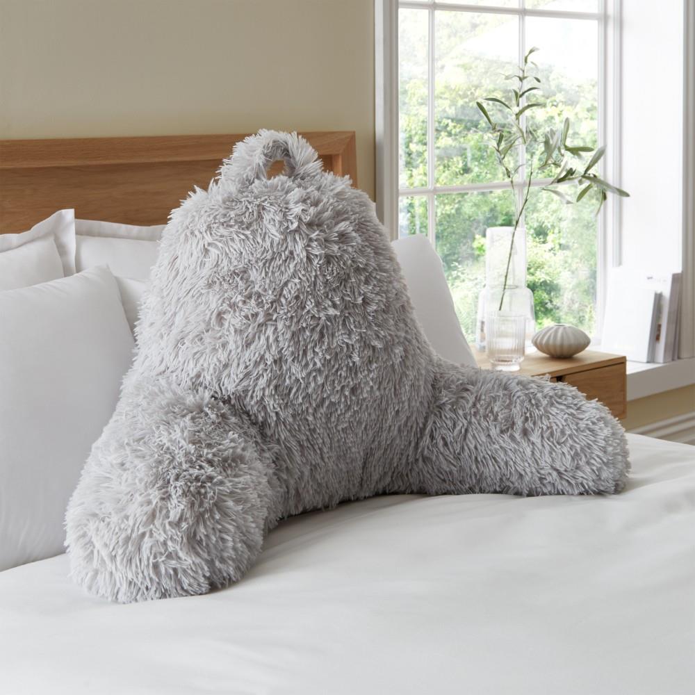 Catherine Lansfield Cuddly Deep Pile Faux Fur High Back Cuddle Cushion Back Rest