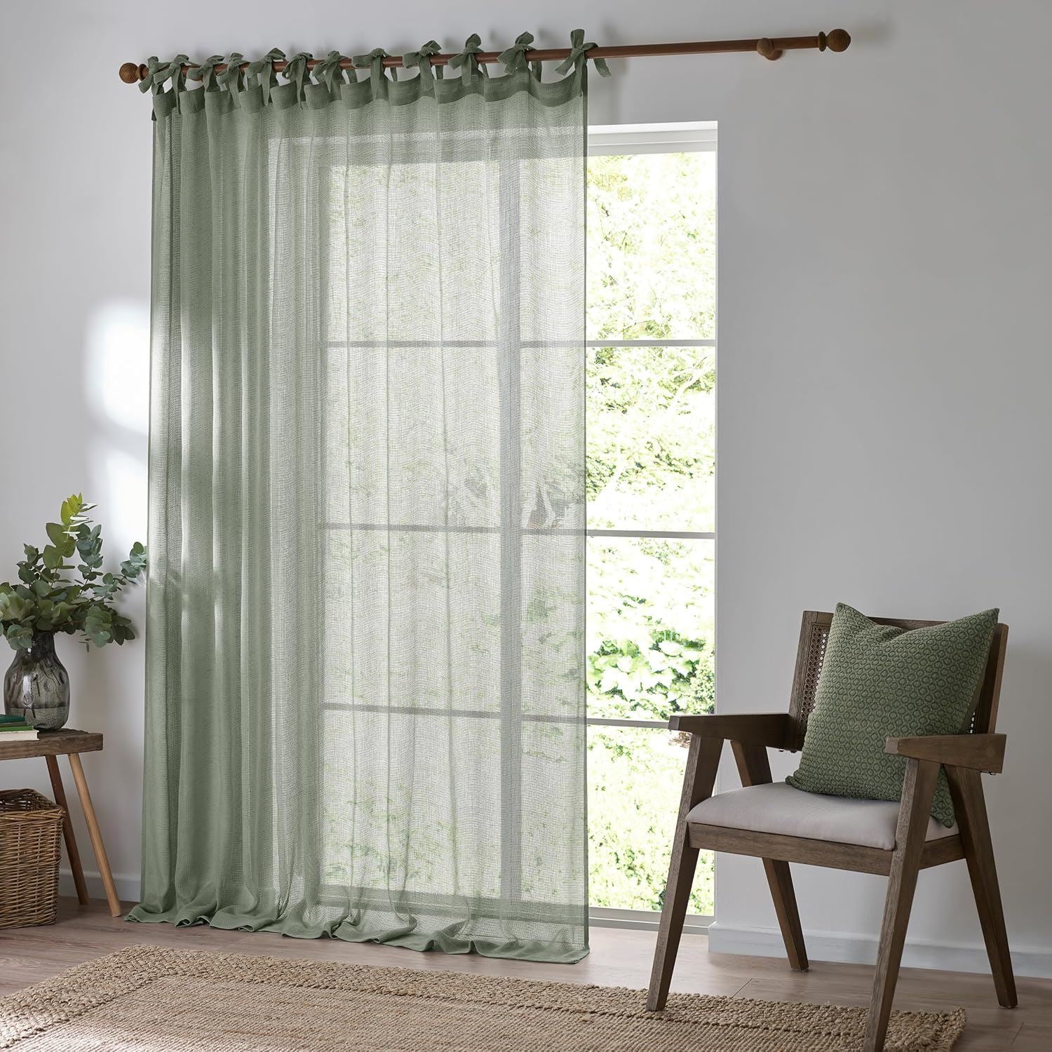 Yard Nimbus Woven Sheer Tie Top Voile Curtain Panel
