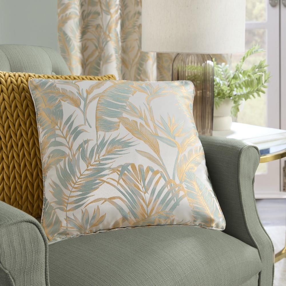 Laurence Llewelyn Bowen Paradise Palm Jacquard Piped Edge Filled Cushion