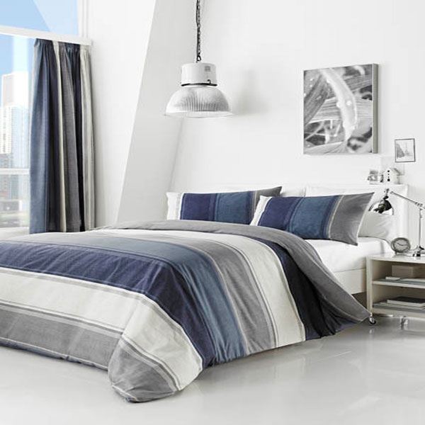 Fusion Betley Reversible Duvet Cover Set, Blue