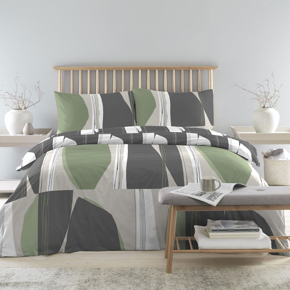 Drift Forward Torne Geometric Print Reversible Eco-Friendly Duvet Cover Set