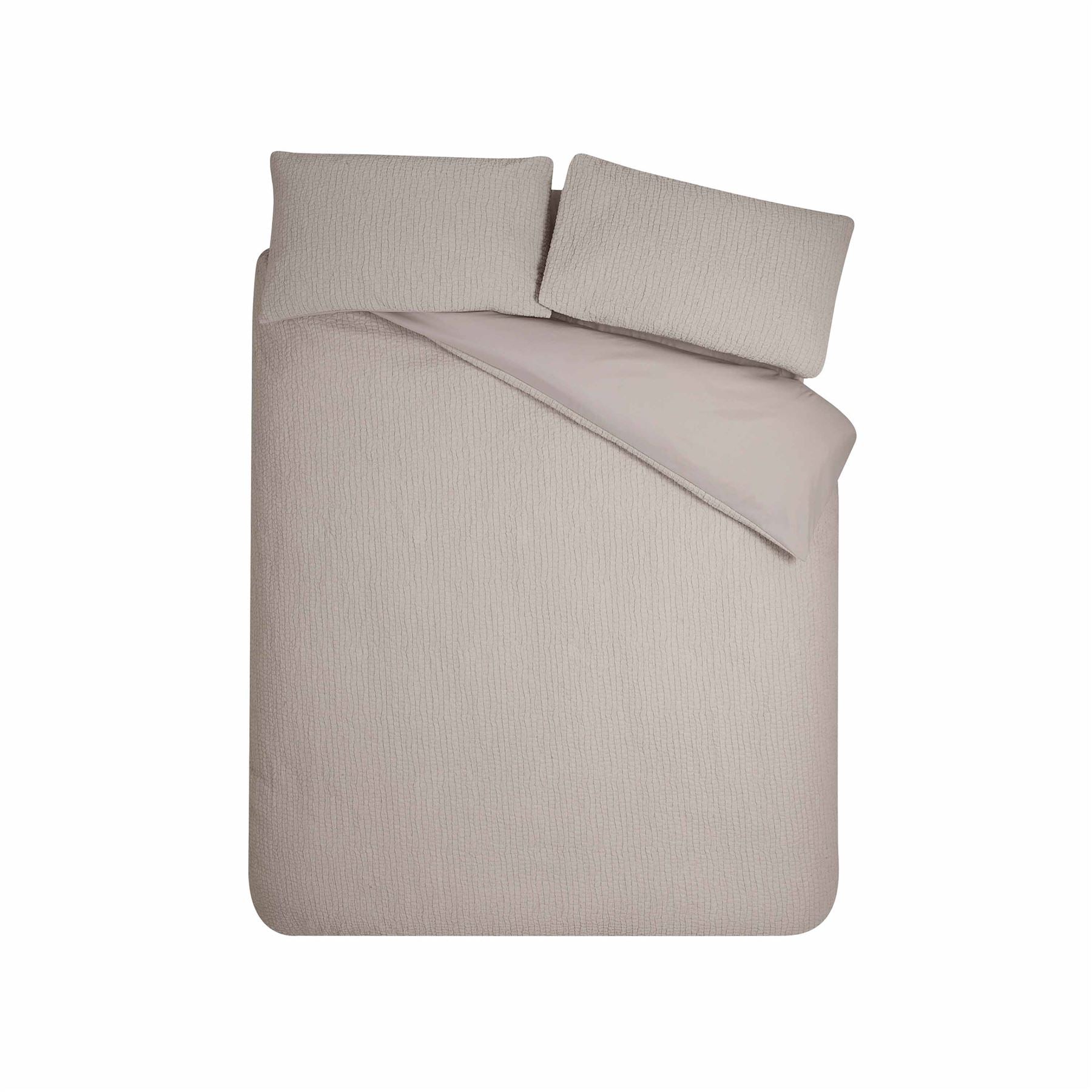Catherine Lansfield Crinkle Seersucker Textured Duvet Cover Set