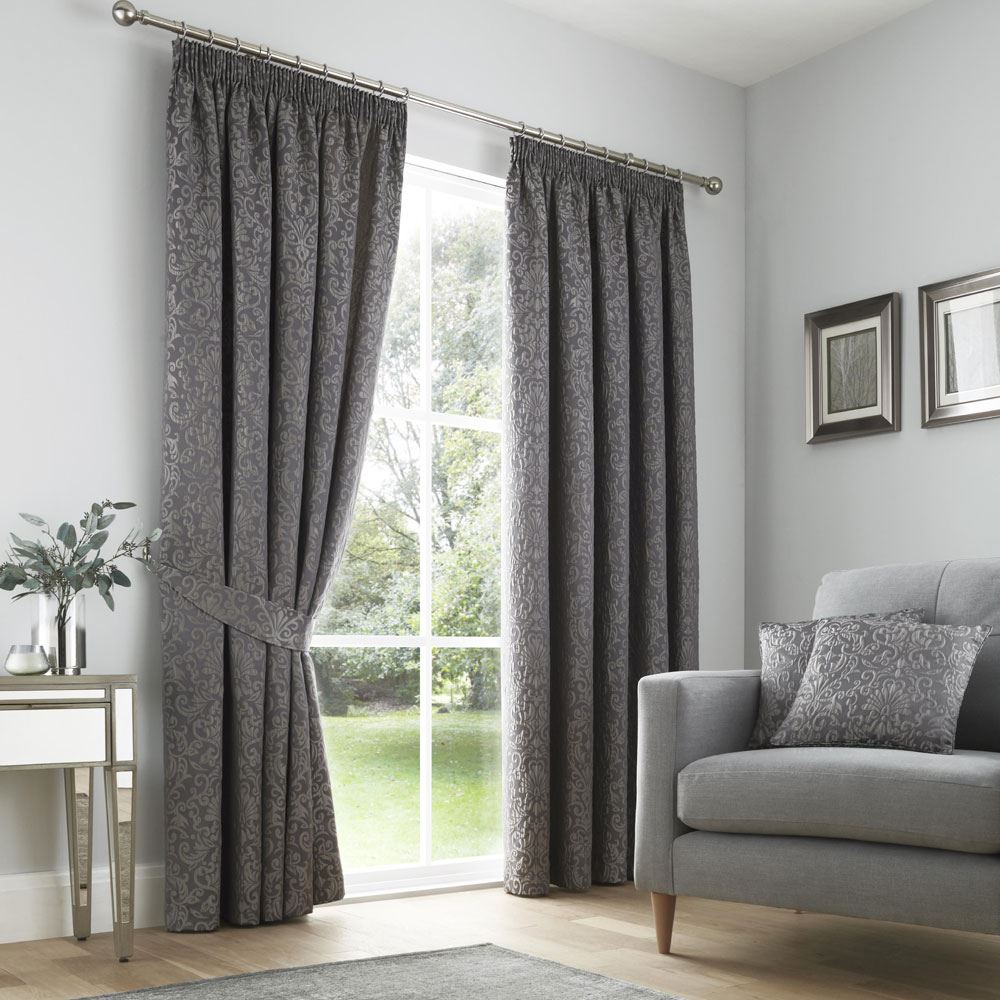 Curtina Lamina Jacquard Weave Pencil Pleat Lined Curtains