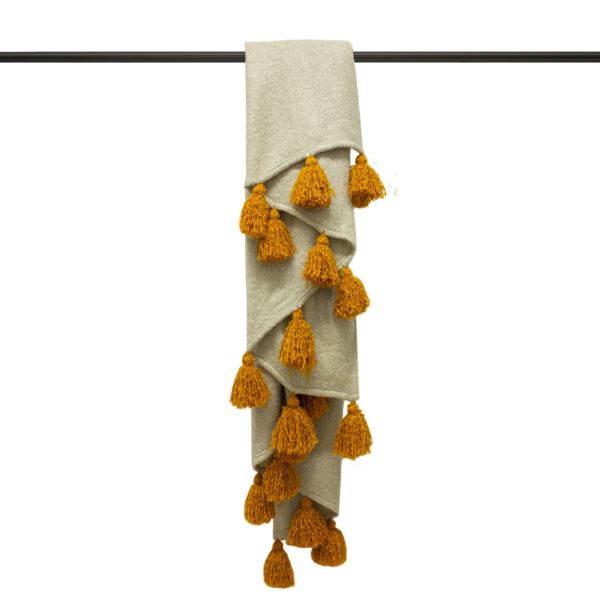 Furn Romily Pom Pom Tasselled Throw, 130 x 180 Cm