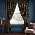 Paoletti Shiraz Embroidered Damask Pencil Pleat Curtains