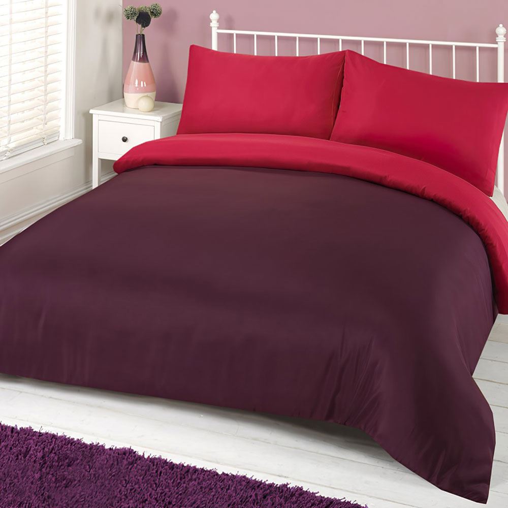 Linens Limited Plain Reversible Duvet Cover Set