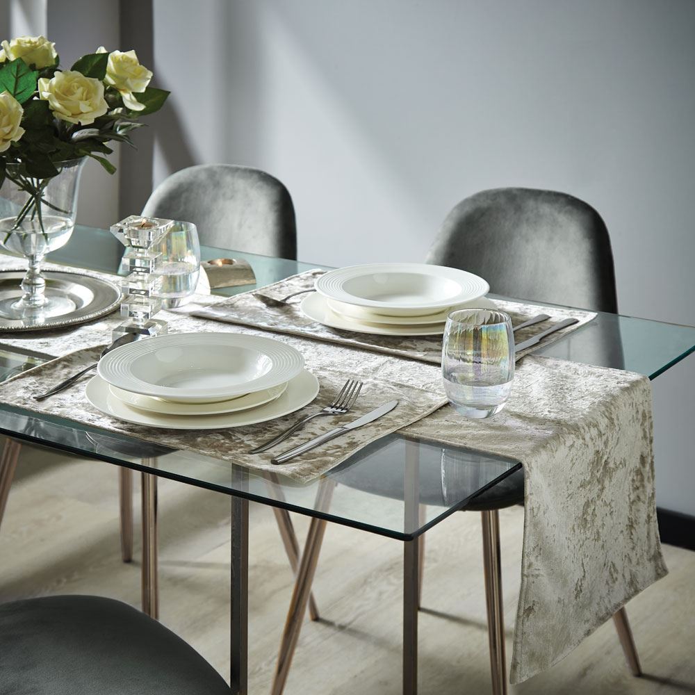 Catherine Lansfield Crushed Velvet Table Runner