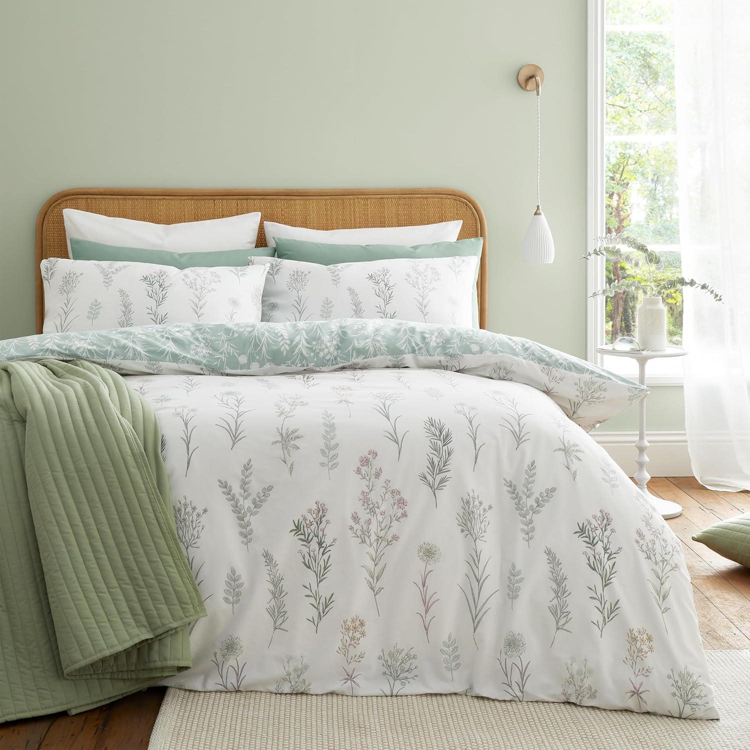Bianca Wild Flowers 100% Cotton Percale 200 Thread Count Reversible Duvet Cover Set