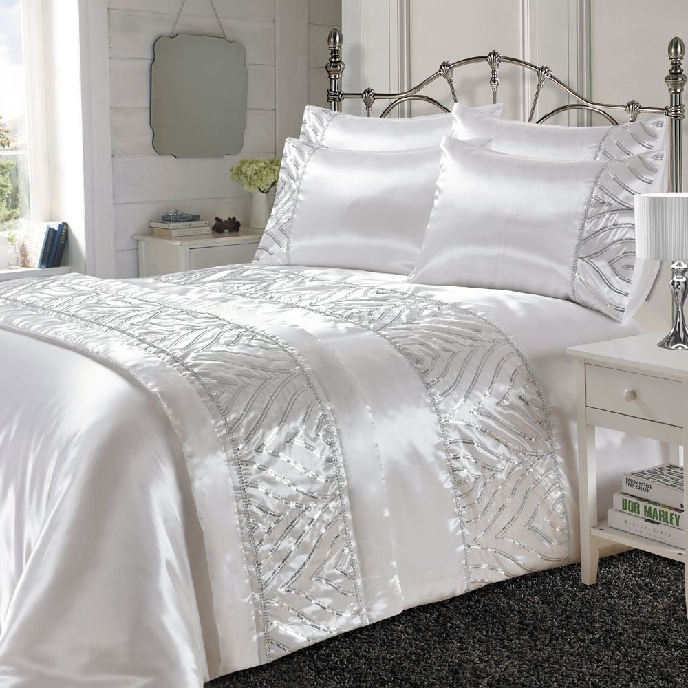 Night Zone Shimmer Sequin Embellished Duvet Cover Set