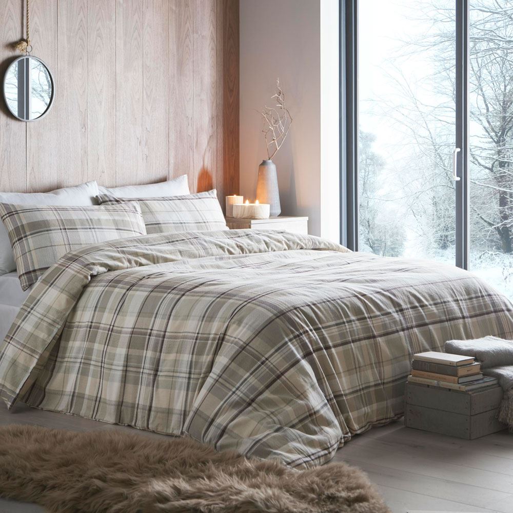 Appletree Hygge Applecross Check 100% Brushed Cotton Duvet Cover Set