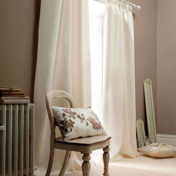 Catherine Lansfield Faux Silk Pencil Pleat Lined Curtains