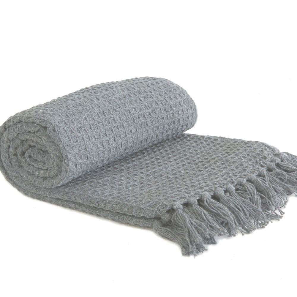 Emma Barclay Honeycomb Waffle Textured 100% Recycled Cotton Tasselled Throw