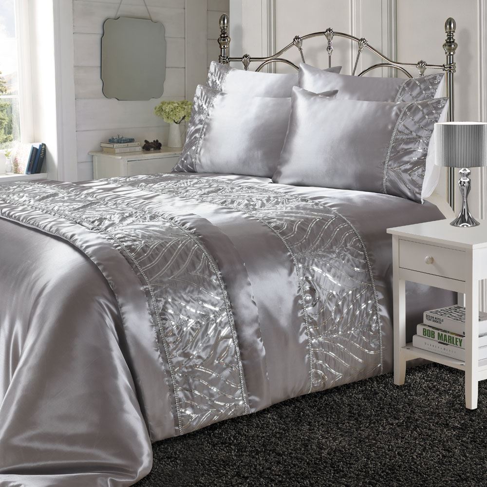 Night Zone Shimmer Sequin Embellished Duvet Cover Set