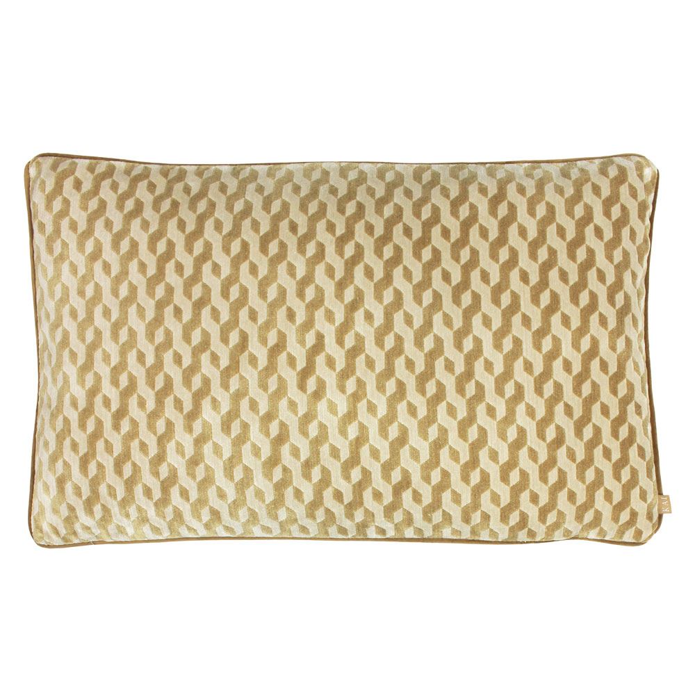 Kai Dione Geometric Velvet Piped Edge Cushion Cover